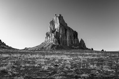 Black and White Shiprock Photo Print | New Mexico Wall Art | Southwestern Pictur