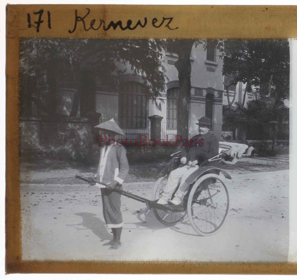 Vietnam Kernevez France Colonialism Photo c1910 Plate De Verre Stereo