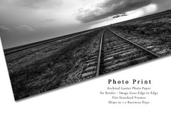Railroad Photography Print | Train Tracks and Storm Picture | Kansas Wall Art