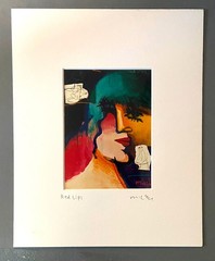 RARE MICHAEL LU «SIGNED» COLOR PHOTO OF ORIGINAL LITHOGRAPH TITLED «RED LIPS»