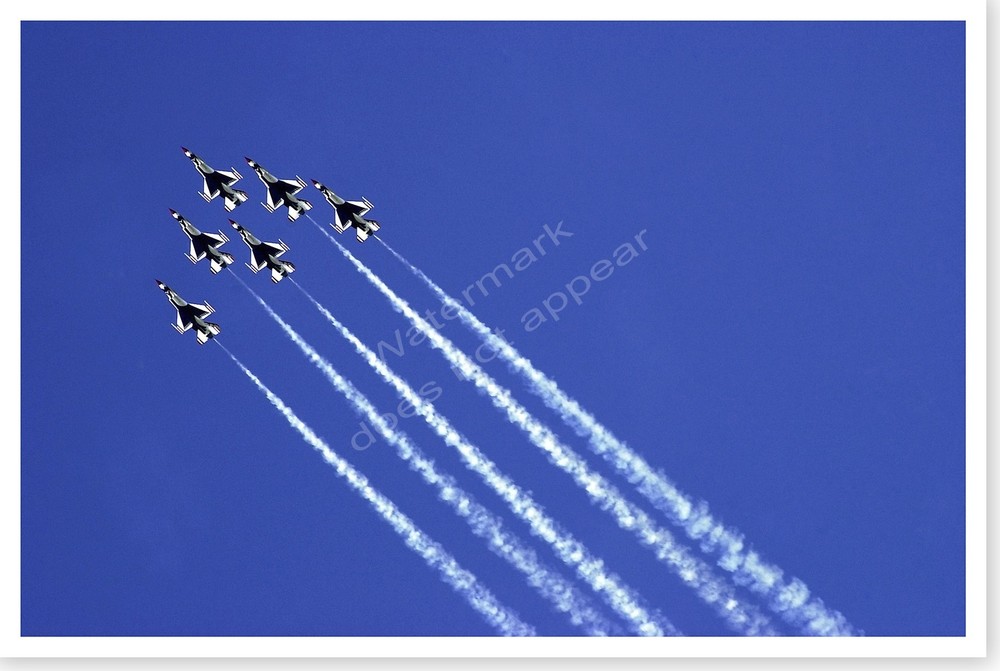 US Air Force Thunderbirds In Flight Six-Ship Delta Formation Silver Halide Photo