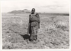 Photo Maasai Woman Child Moshi-Arusha Tanzania 1960s Masai Kraal Kilimanjaro Africa