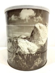 Vtg ANSEL ADAMS Hills Bros. Coffee Tin 1969 Winter Morning Yosemite Valley Clean