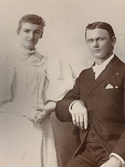 Vintage 1920s Cute Couple Portrait by Hanson Cabinet Card Photograph Portland ME