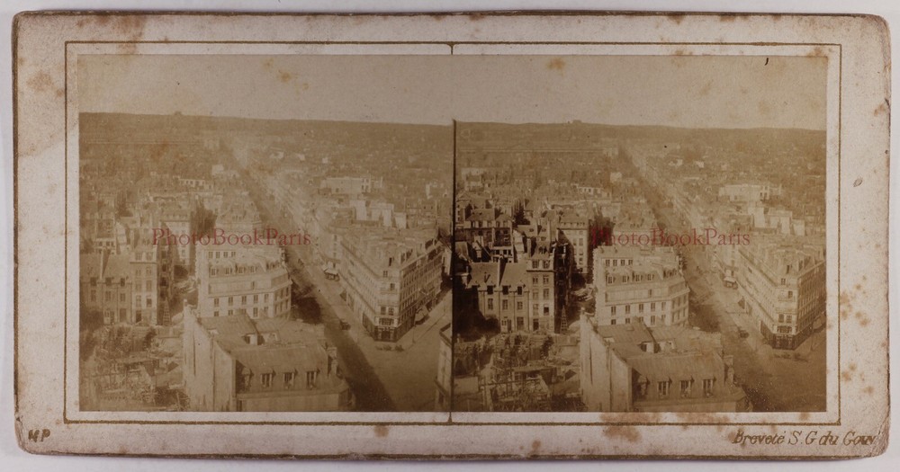 Panorama Of Paris Rue De Rivoli C1858 Photo H. Plaut Stereo Vintage Album