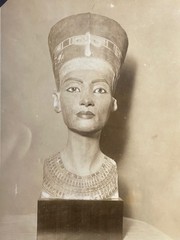 Original 1950s Archaeology Photo Egyptian Nefertiti Bust Silver Print