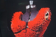 1993 Janet Biggs «Lipstick Dress» Cibachrome Triptych Photographs 108″