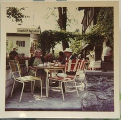 Photo 1962 color photo floating lift Bayrischzell cafe restaurant M7