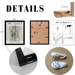 Framed Picasso Abstract Female Line Wall Art Prints Set of 3 Picasso The Kiss…