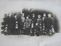 Vtg 1910-20s Ulysses S. Grant Party Coming Out of Bonanza Mines NV B&W Photo