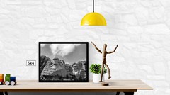 BW Mount Rushmore Presidents, High Resolution Image, Many Formats, TV Art