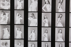 Contact Sheet of Beautiful Woman, Studio Portraits, No Top, 1980s Photographs
