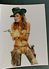 Cow Girl with Chaps and Six Shooters Pin Up – 8×10″ Photo Print-Vintage L1189G