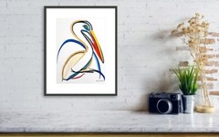 Pelican 7 12″x16″ Fine Art Print of original abstract painting, Bird Art