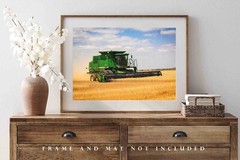 Combine Wheat Harvest Colorado Farm Country Agriculture Photography Print