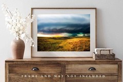 Storm Photography Print: Kansas Supercell Thunderstorm Prairie Western Photo