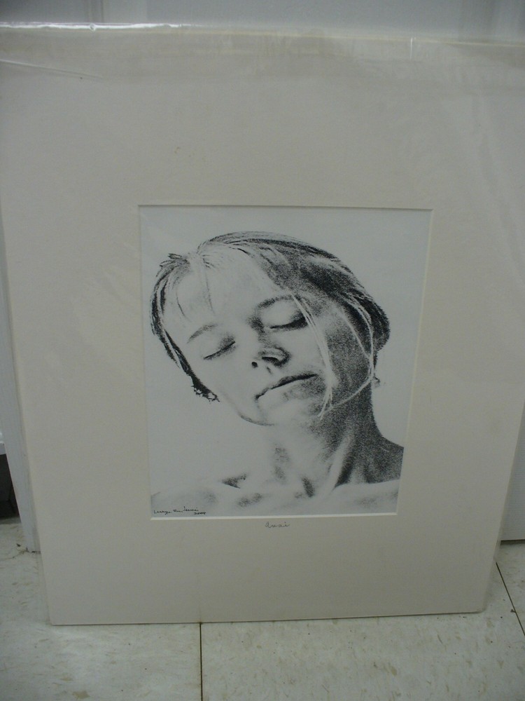 MATTED PHOTOGRAPHY Woman Expression Black White Photo by Larry Santucci 16×20
