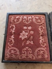 Antique Daguerreotype photograph case 19th century Velvet Interior Lining