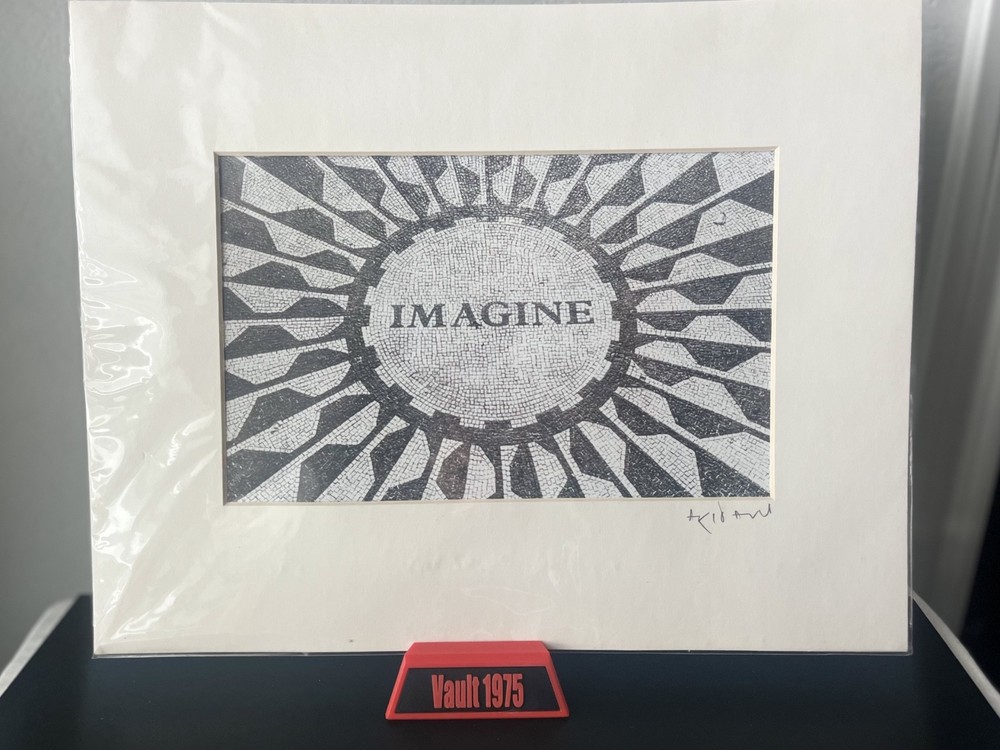 John Lennon Imagine Strawberry Fields NYC Matted Photo Print Aki Davis