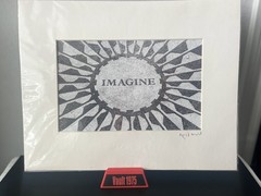 John Lennon Imagine Strawberry Fields NYC Matted Photo Print Aki Davis