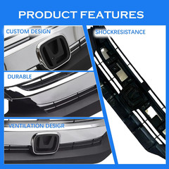 Front Bumper Cover Kit Compatible with 2016 2017 2018 Honda Civic Sedan, with Up