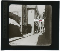 Street In Vitré, Brittany, Photo Glass Plate, Black & White, Positive 8.5×10 Cm