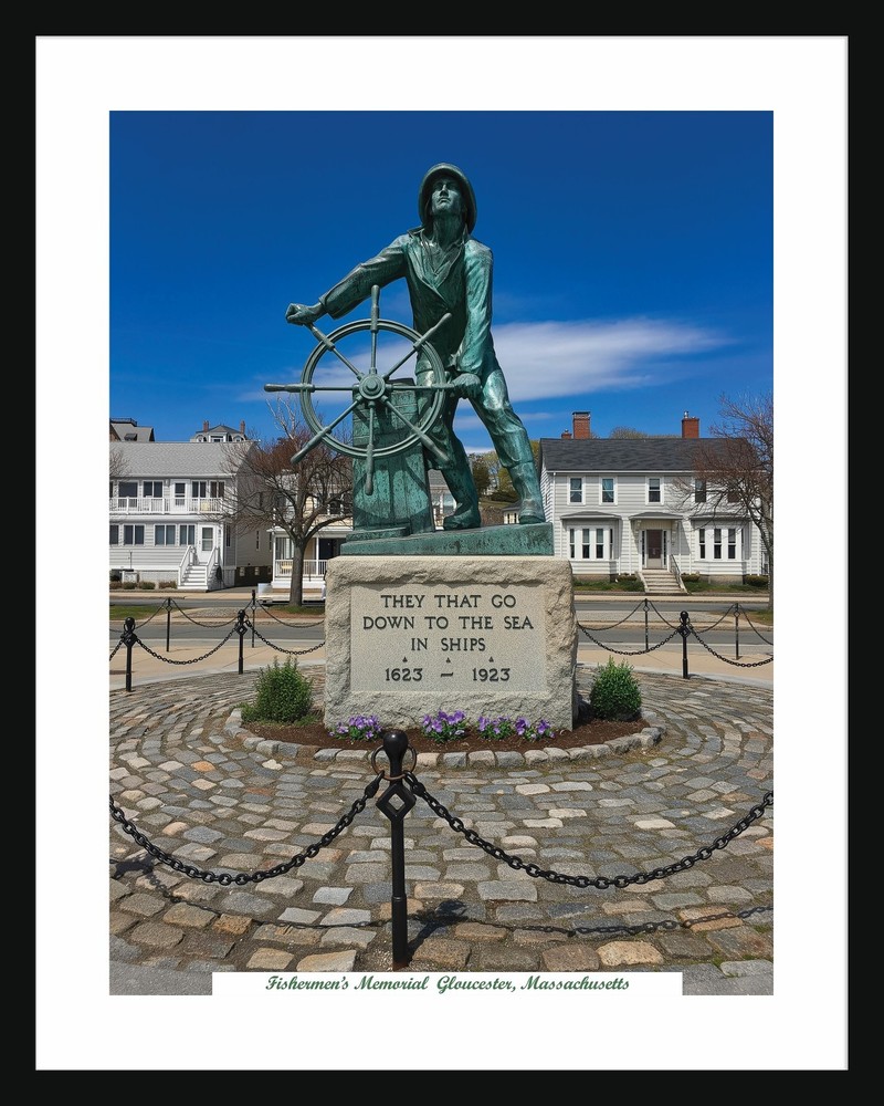 Fishermen’s Memorial in Gloucester, MA 16×20 Framed and Matted Photograph Print