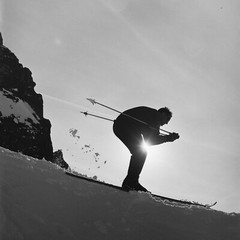 Photo Print On Silver Paper Photographer MONTAGNE SKY 1960 Size 30x30cm