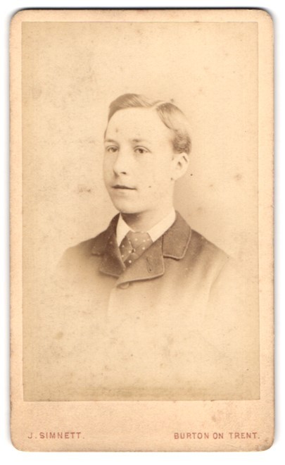 Photograph J. Simnett, Burton on Trent, 154, Station Street, Portrait of Young He