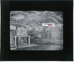 Rome, Mamertine Prison, Glass Photo Plaque, Black & White, Positive 8.5×10 Cm