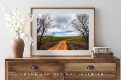 Dirt Road Photography Print: Oklahoma, Farm, Country, Nostalgic, Picture, Photo