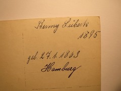 Benny Lübeck 1895 – born on 27 January 1863 in – Hamburg / photo