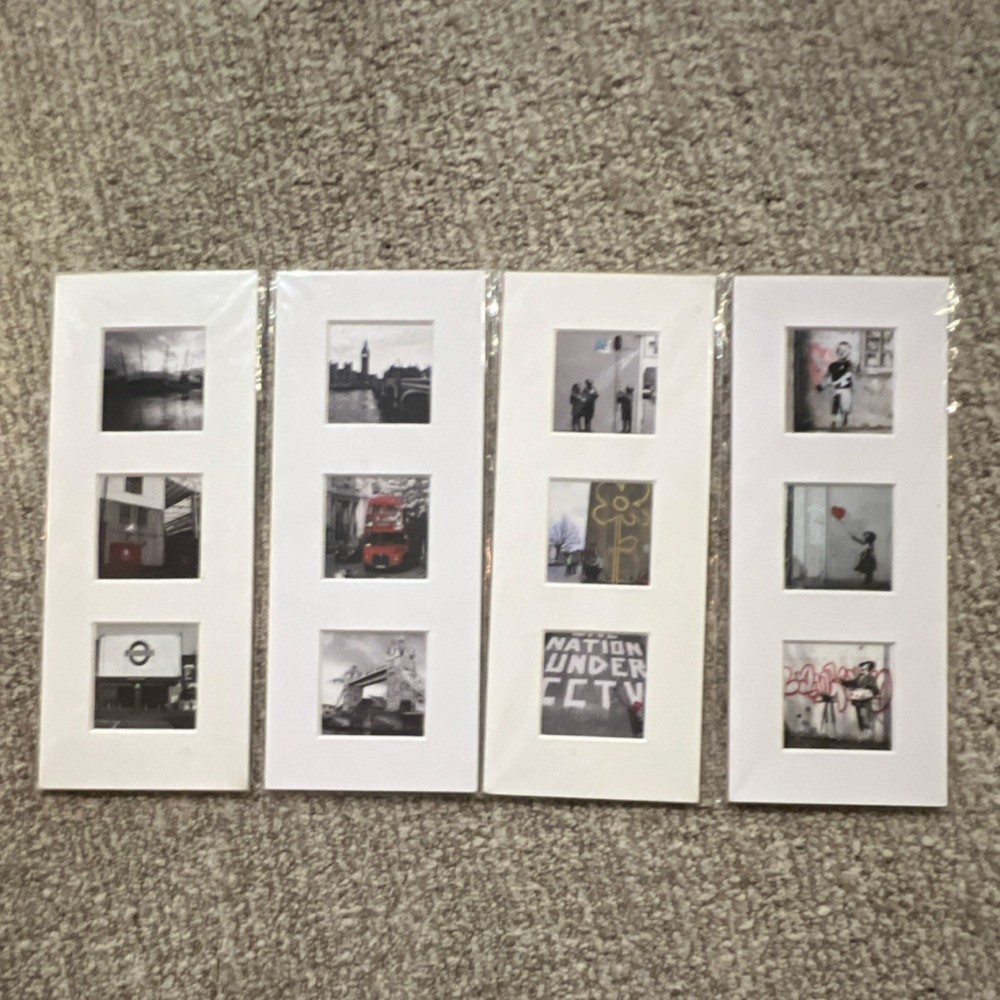 Banksy photos, London Landmarks Photographs Set of 12 Matted Color Prints