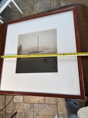 Framed Michael Kahn «On the Mooring» black-and-white photograph