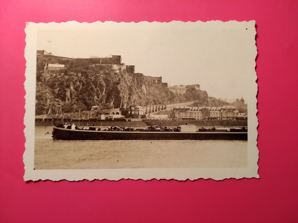 Altes Foto antik Schiff Boot deutsches Eck Koblenz boat ship nice old Photo 1939