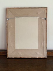 Vintage Wood Framed Hand-Tinted Early Photo Mission San Gabriel, Calif.
