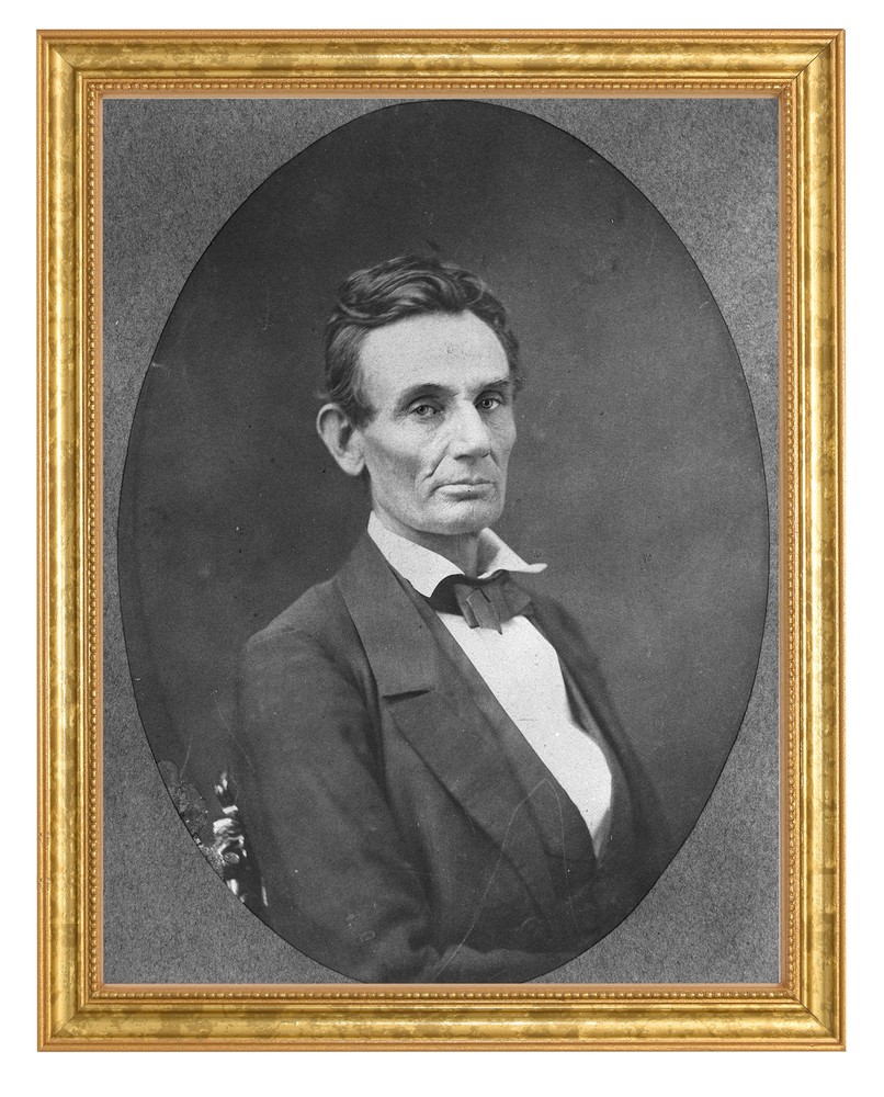 Abraham Lincoln Photograph in a Aged Gold Frame