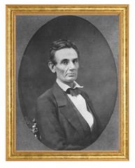 Abraham Lincoln Photograph in a Aged Gold Frame