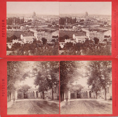 Rare stereo photographs by H. Selle, Potsdam around 1880, 4 originals on box