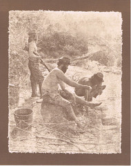 NEWLY FOUND! HENDRICKSON B&W Sepia Photo Print RESTING SOLDIERS IN LAKE 8X10″