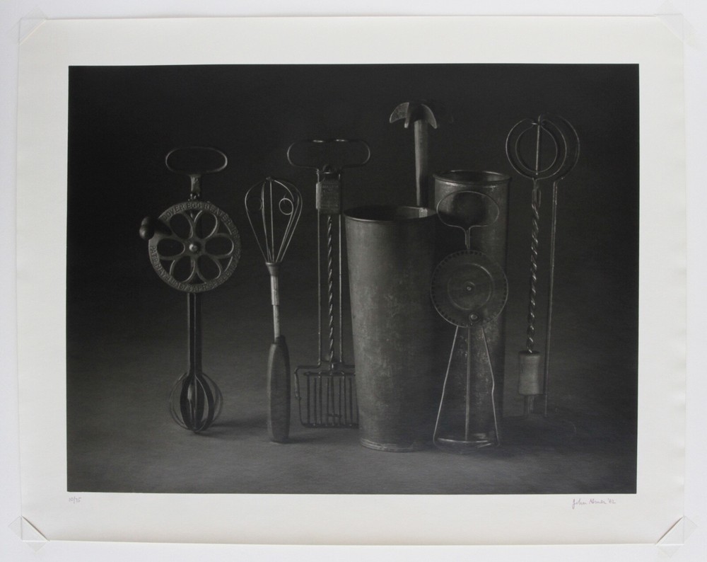 Original John Gruen signed Photograph Still Life 1982 Antique Utensils Kitchen