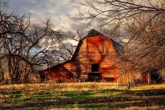 Country Photography Print – Rustic Red Barn in Oklahoma Wall Art Farmhouse Decor