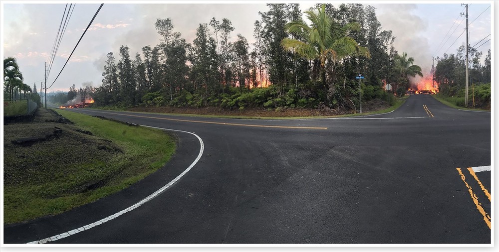 Kilauea Volcano Fissure 7 Leilani and Makamae 2018 Panoramic Silver Halide Photo