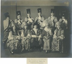 Group in amazing royal Russian costumes antique photo
