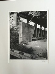 BRUCE BLUM SIGNED Black and White Photo Print (22″X 28″)-«Covered Bridge «