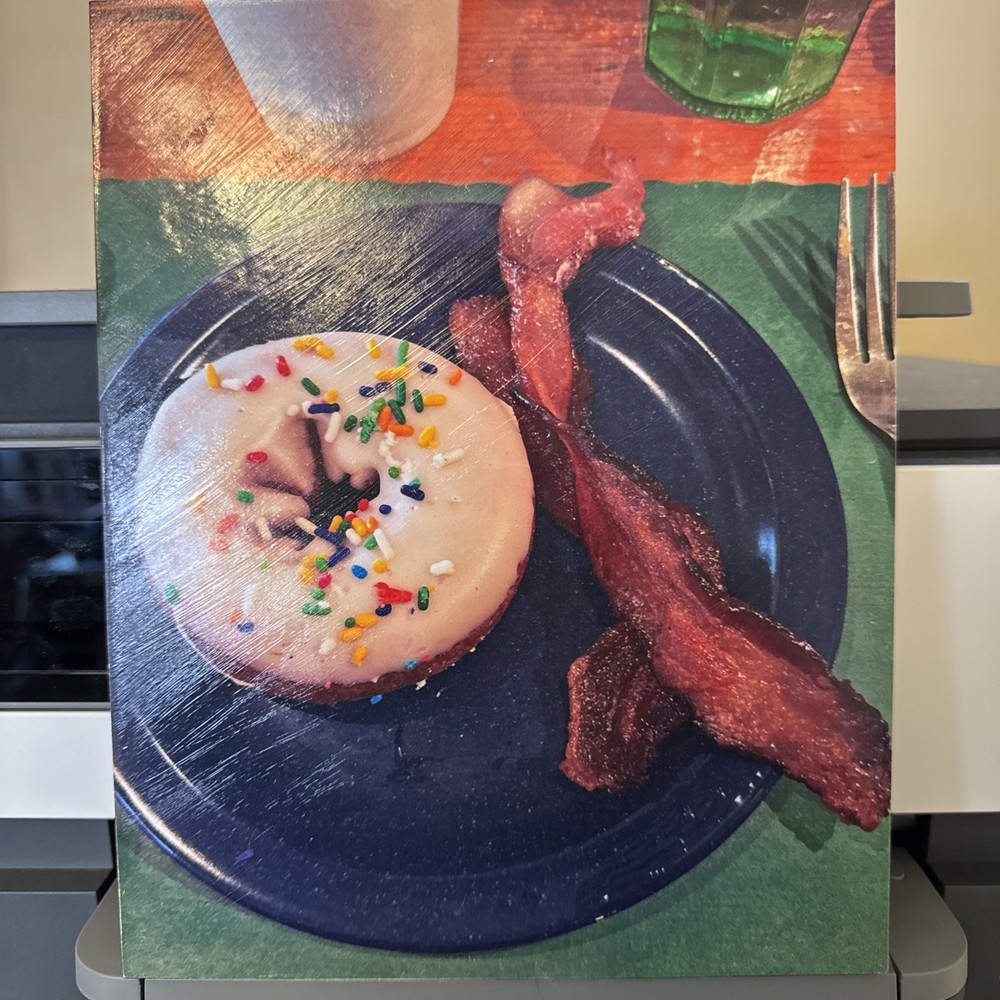 “Breakfast Of Champions” Art Photo Mounted On Wood, 8×10, Bacon And Donuts!