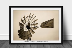 Aermotor Windmill Sepia Tone Iowa Farm Country Photography Print