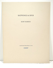 KURT MARKUS Batwings And Spur 1989 Photogravure Signed ltd 1/300