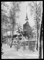 Bielefeld-Eckardtskirche in the snow in winter-photo 11x15cm