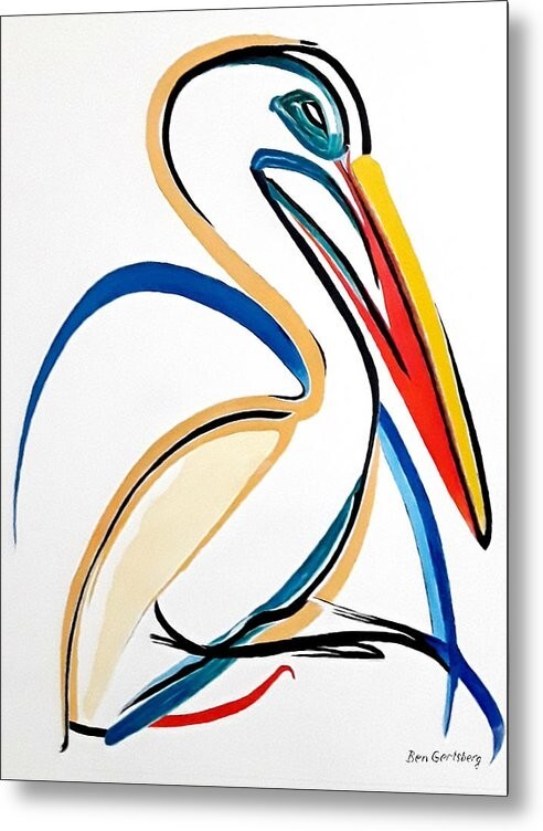 Pelican 7 12″x16″ Fine Art Print of original abstract painting, Bird Art